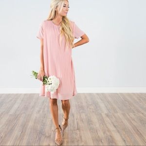 Camilla Blush Pleated Dress by Shop Stevie